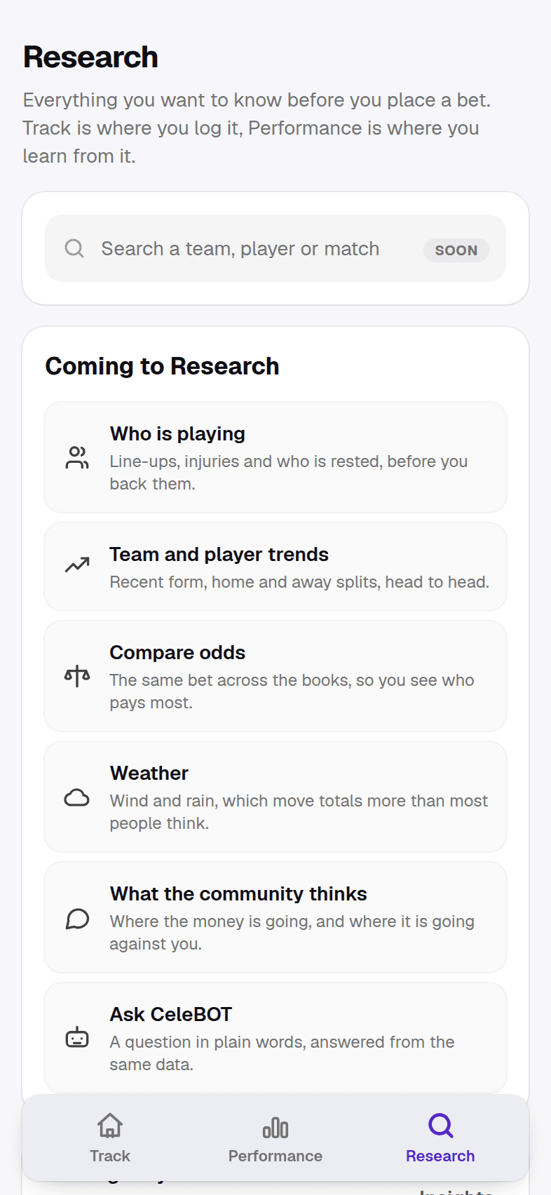 The Research page